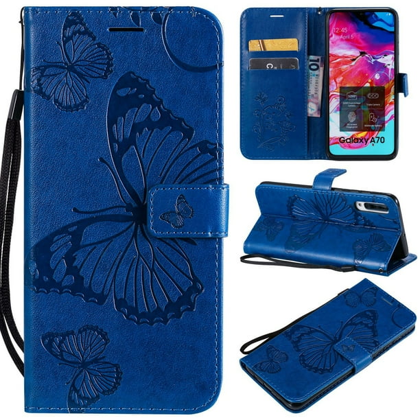 Stylish Cover Compatible with Samsung Galaxy A70 Blue Leather Flip Case Wallet for Samsung Galaxy A70 Stylish Cover Compatible with Samsung Galaxy A70 Blue Leather Flip Case Wallet for Samsung Galaxy A70